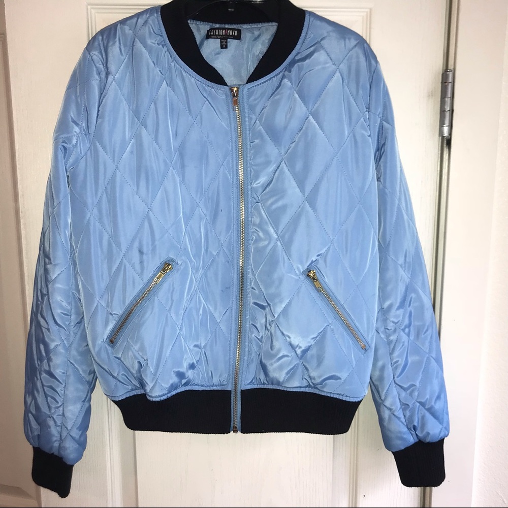 Worn once, blue and black, winter jacket❄️